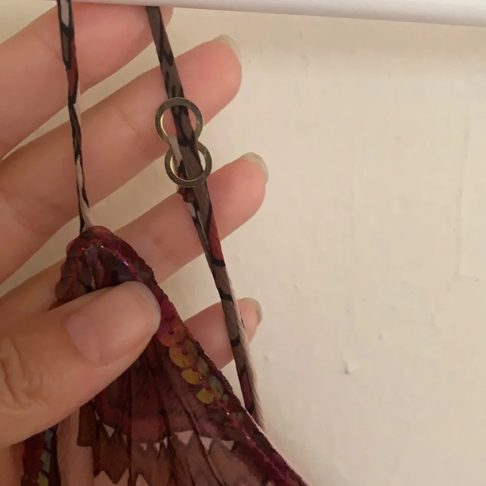 SOLD 💞 VINTAGE BETSEY JOHNSON SILK SLIP DRESS CRYSTALS NOISEMAKER SEQUIN RARE S - Picture 5 of 5